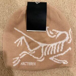 Arc'teryx Beige Beanie with White Logo